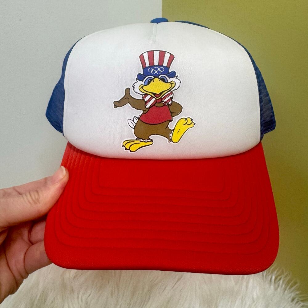 International Olympic 1984 USA Los Angeles Retro Sam Eagle Mascot Mesh Hat NEW